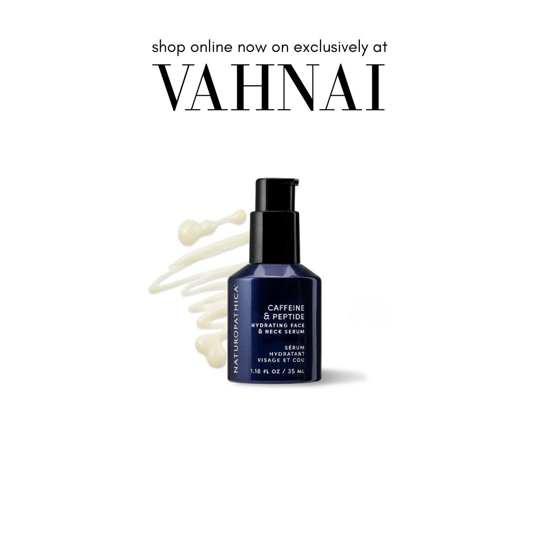 Revitalizing serum with caffeine and peptides to firm, energize, and tighten skin on face and neck