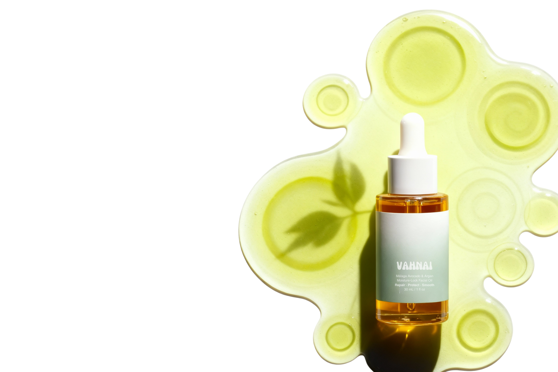 Avocado, Argan, and Squalane botanical oils that nourish and protect the skin barrier — VAHNAI lightweight facial oil.