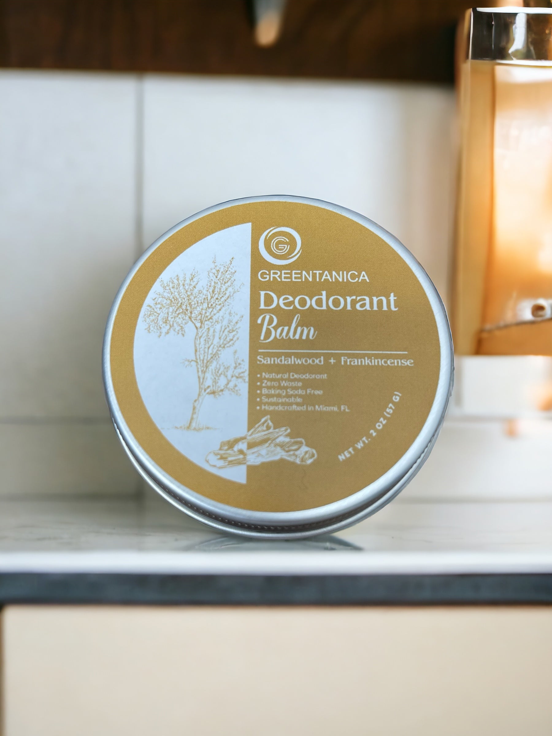 Sandalwood + Frankincense Vegan Deodorant Balm by Greentanica-1
