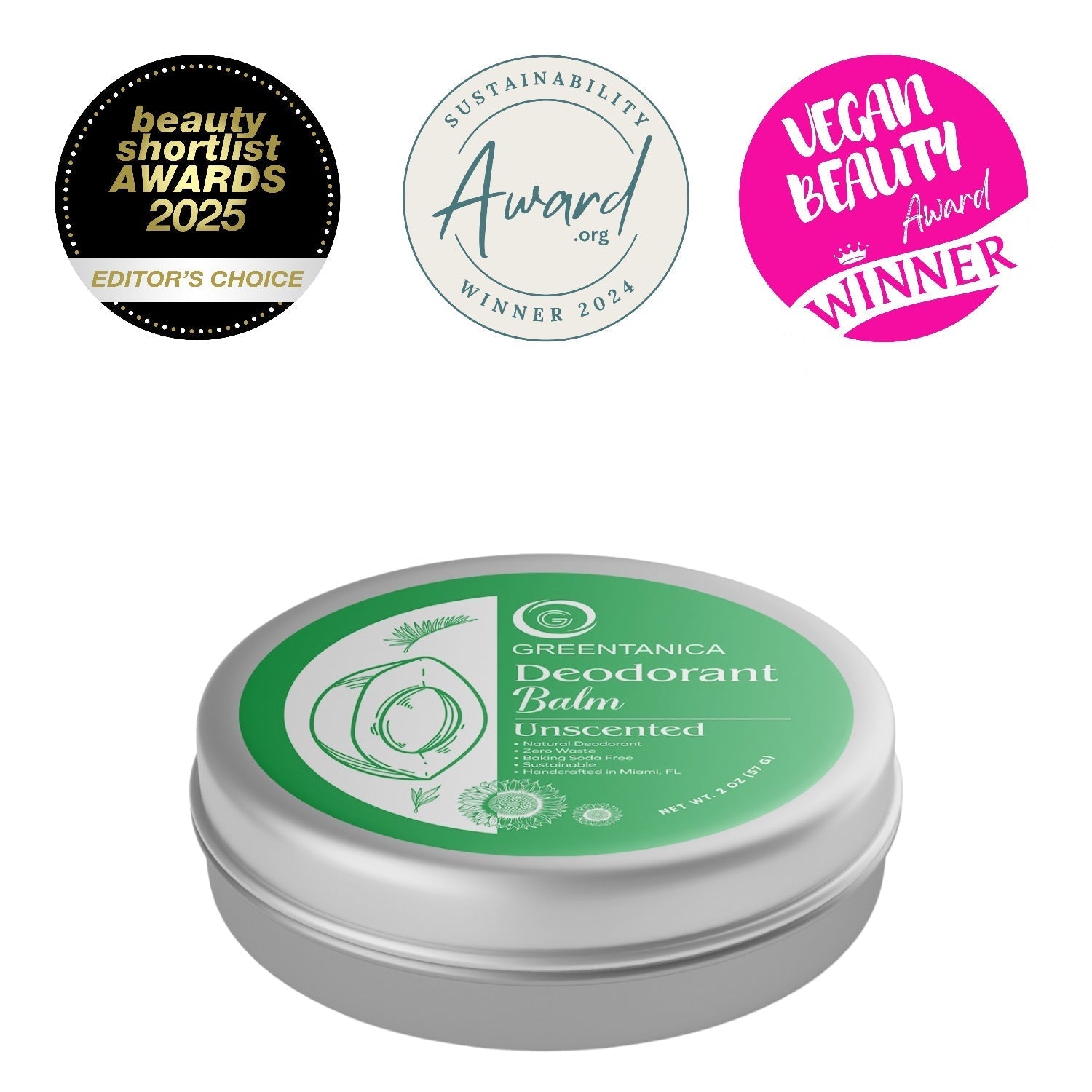 Unscented Vegan Deodorant Balm by Greentanica-0