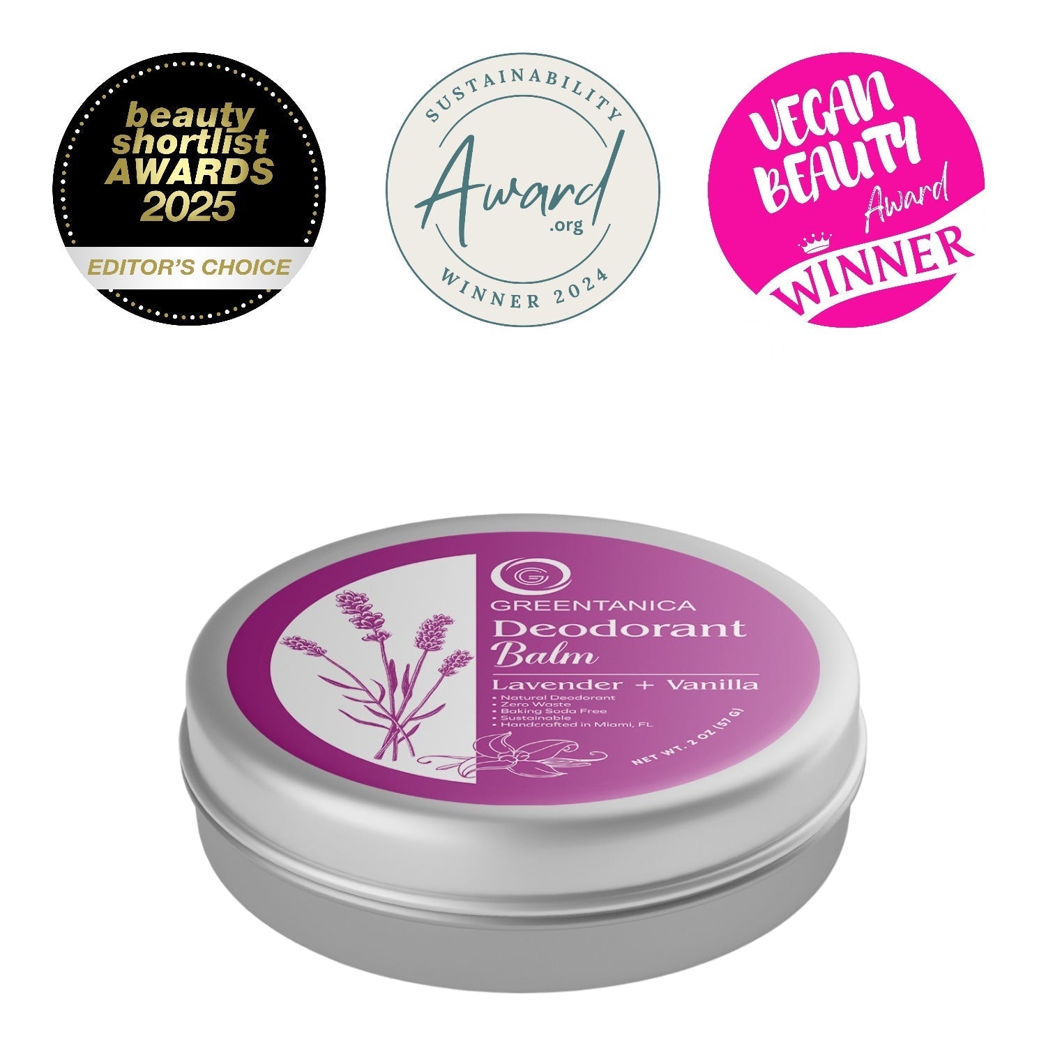 Lavender + Vanilla Vegan Deodorant Balm by Greentanica-0