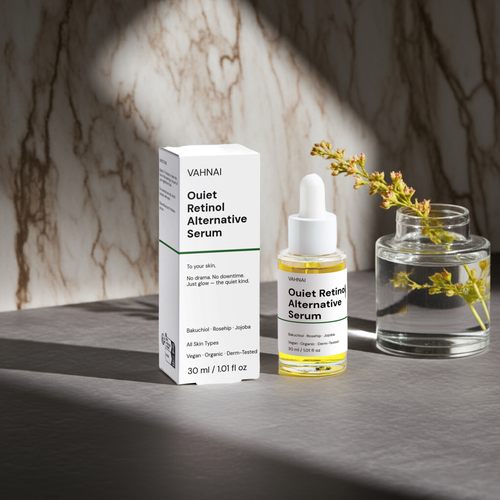 Quiet Retinol Alternative Serum – Bakuchiol, Rosehip & Jojoba | VAHNAI