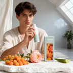 VAHNAI Stockholm Cloudberry Hydrating Serum with minimalist packaging — clean Scandinavian apothecary aesthetic.
